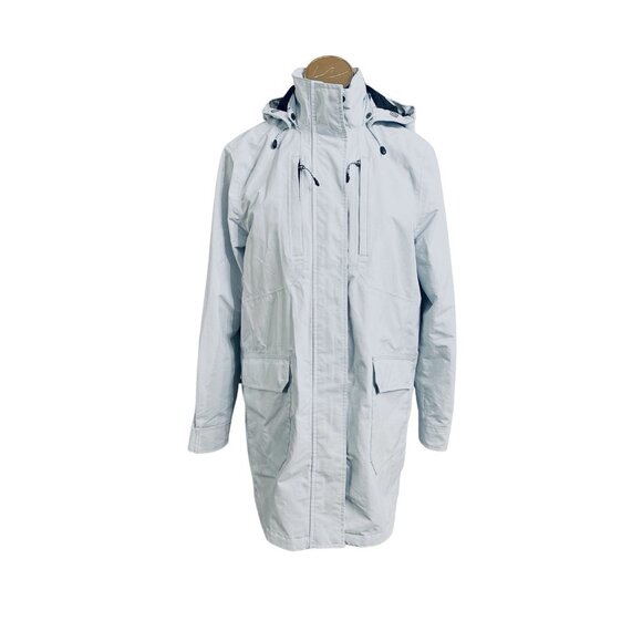 Lands End Jackets & Blazers - Women’s Light Blue Hooded Squall Jacket Fleece Lined - Medium